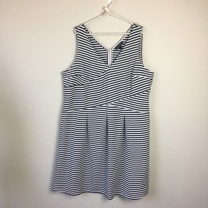 Lane Bryant Striped Sleeveless Navy/White Dress